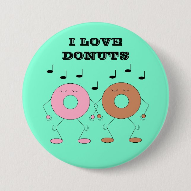 Dancing Doughnuts Mint Green 7.5 Cm Round Badge (Front)