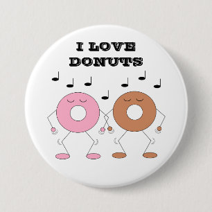 Dancing Doughnuts White 7.5 Cm Round Badge