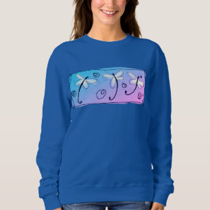 Dancing Dragonflies Wearable Abstract Art Sweatshirt