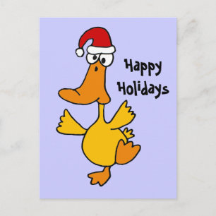 Dancing Duck Christmas Design Holiday Postcard