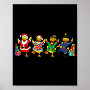 Dancing Ducks Christmas Cute Holiday Party Apparel Poster