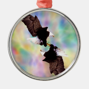 Dancing eagles metal tree decoration