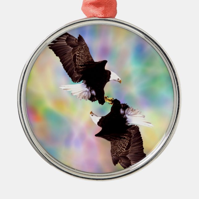 Dancing eagles metal tree decoration (Front)