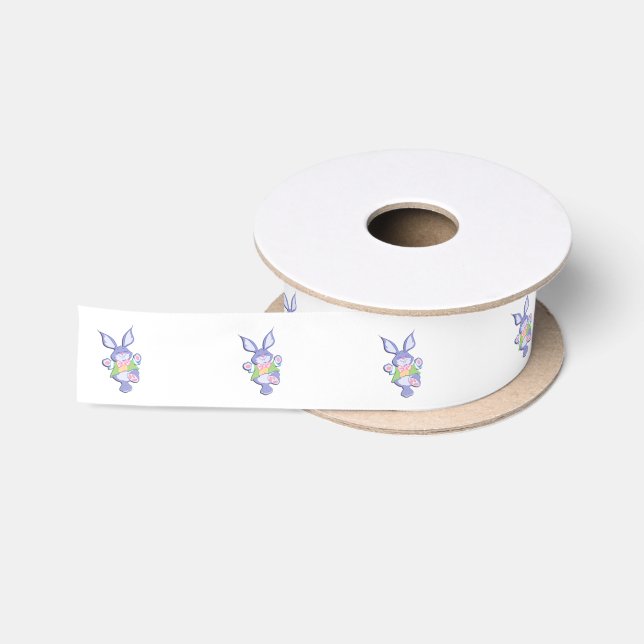 Dancing Easter Bunny Satin Ribbon (Spool)