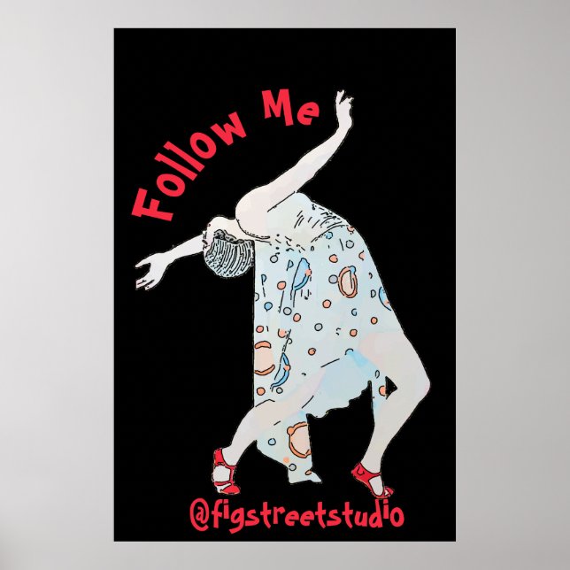 Dancing , edit text, follow me, Poster (Front)