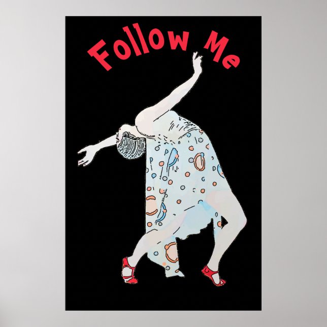 Dancing , edit text, follow me, Poster (Front)