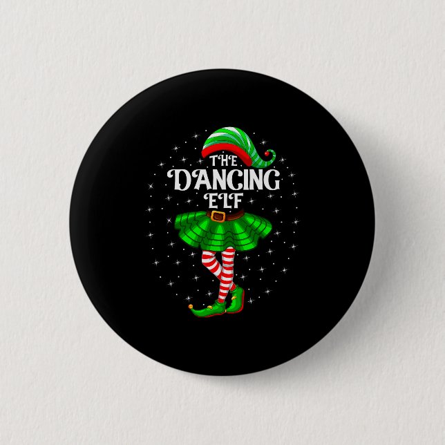 Dancing Elf Christmas Family Matching Women Girls  6 Cm Round Badge (Front)
