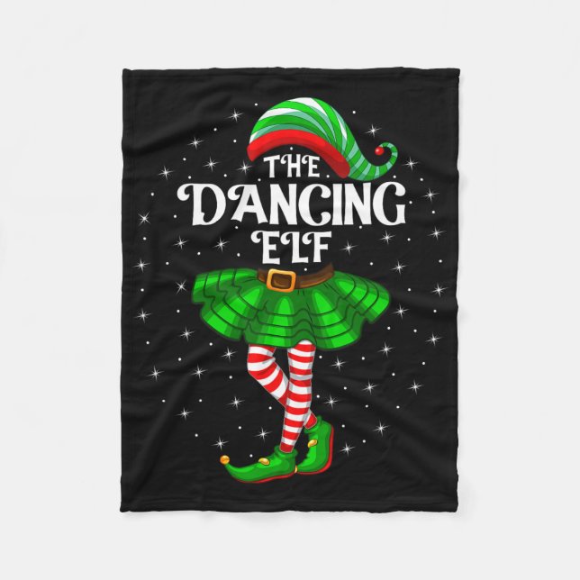 Dancing Elf Christmas Family Matching Women Girls  Fleece Blanket (Front)