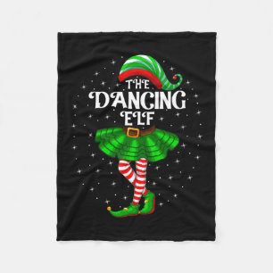 Dancing Elf Christmas Family Matching Women Girls Fleece Blanket