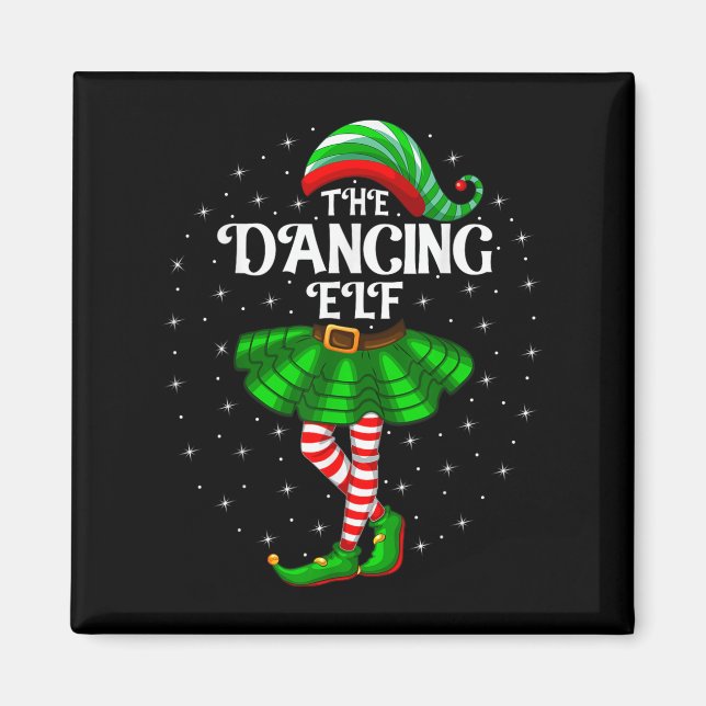 Dancing Elf Christmas Family Matching Women Girls  Magnet (Front)