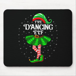 Dancing Elf Christmas Family Matching Women Girls Mouse Pad