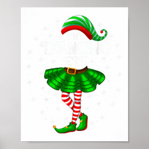 Dancing Elf Christmas Family Matching Women Girls Poster