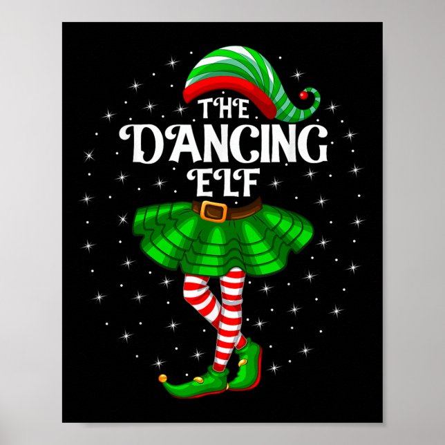 Dancing Elf Christmas Family Matching Women Girls  Poster (Front)