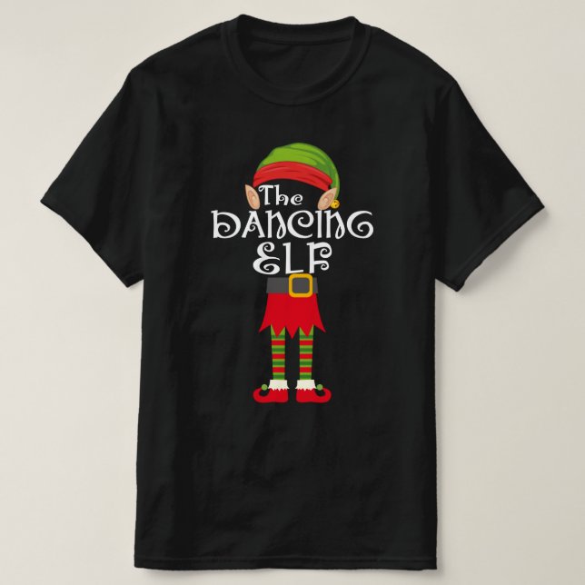 dancing elf family matching christmas T-Shirt (Design Front)