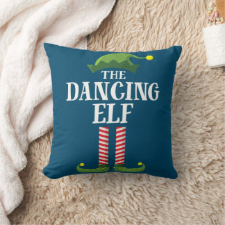 Dancing Elf Matching Family Group Christmas Party Cushion
