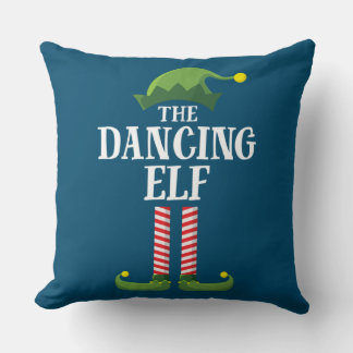 Dancing Elf Matching Family Group Christmas Party Cushion