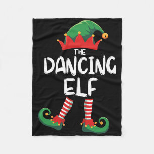 Dancing Elf Matching Family Group Christmas Party Fleece Blanket