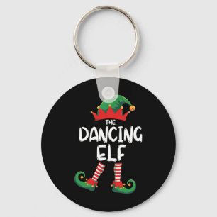 Dancing Elf Matching Family Group Christmas Party  Key Ring
