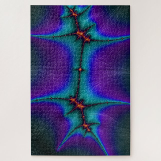 Dancing Energy Sparks Fractal Holographic Look Jigsaw Puzzle (Vertical)