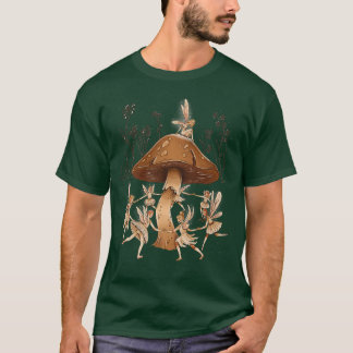 Dancing Fairies Magical Mushroom Art Design T-Shirt