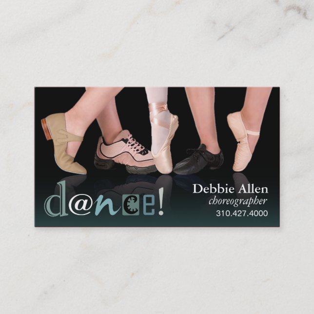 "Dancing Feet" - Choreographer, Dancer, Instructor Business Card (Front)
