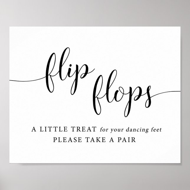 Dancing Feet Dancing Shoes Wedding Flip Flop Sign (Front)