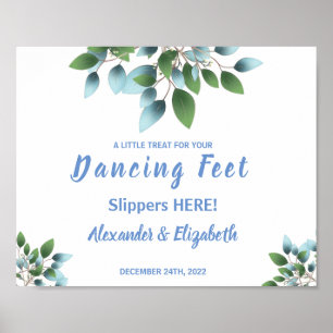 Dancing Feet Flip Flops   Eucalyptus Wedding Sign