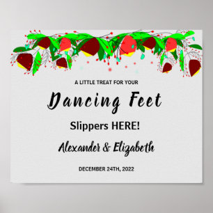 Dancing Feet Flip Flops   Flowers Wedding Sign