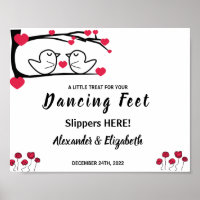 Dancing Feet Flip Flops | Love Bird Wedding Sign