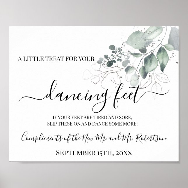 Dancing Feet Flip Flops Wedding Reception Sign (Front)