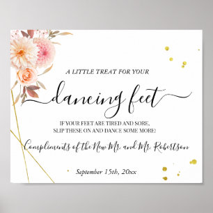 Dancing Feet Flip Flops Wedding Reception Sign