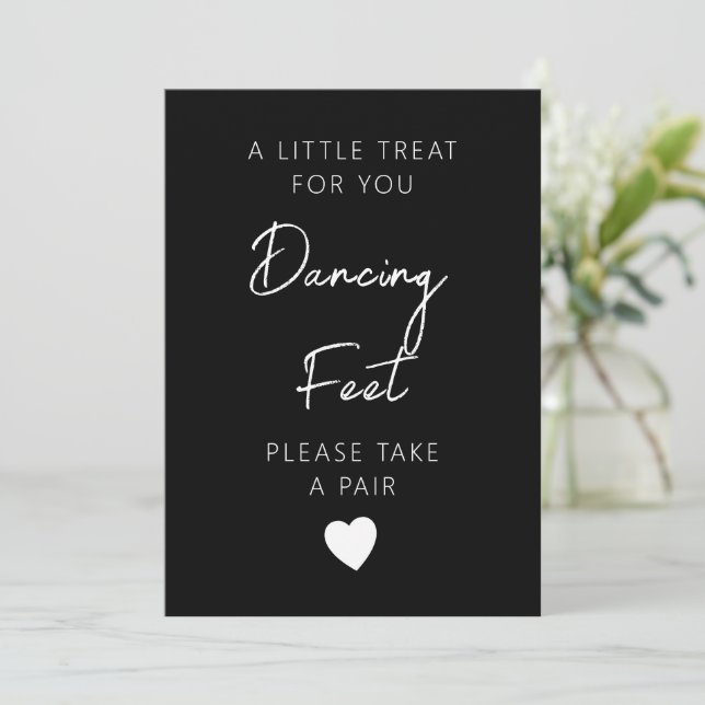 Dancing Feet Sign Template, Wedding Flip Flops Sig Invitation (Standing Front)