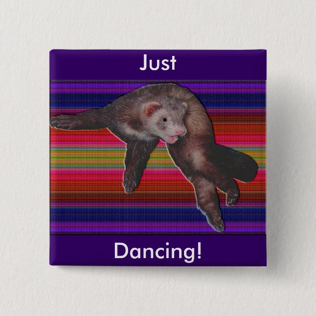 Dancing Ferret 15 Cm Square Badge (Front)