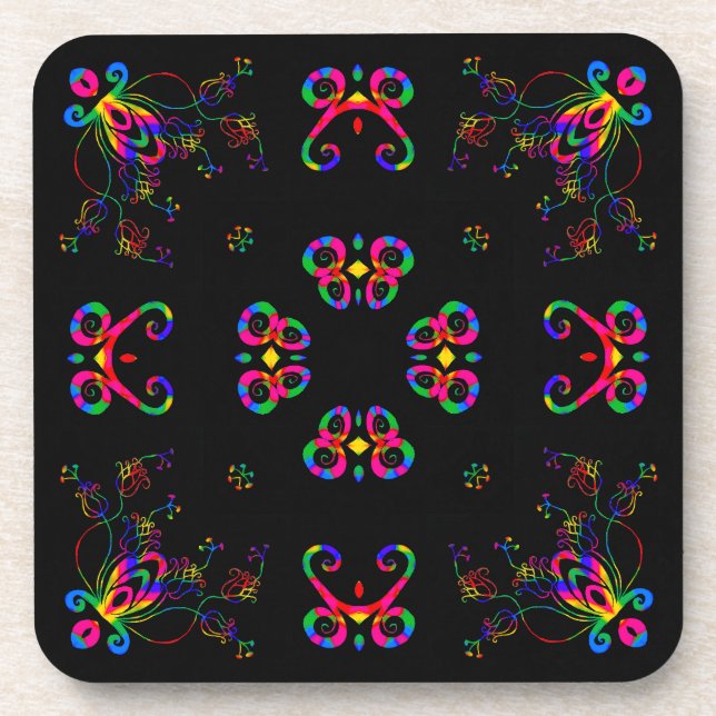 Dancing Fiesta Flowers Coaster (Front)