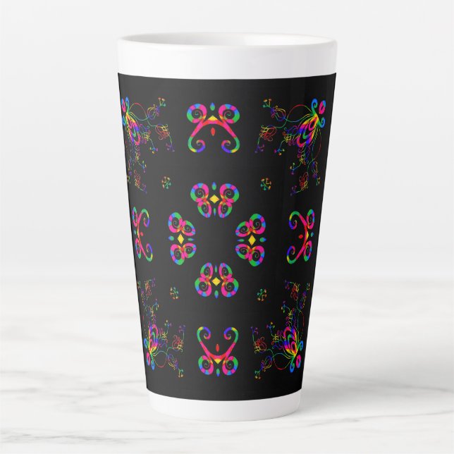 Dancing Fiesta Flowers Latte Mug (Front)