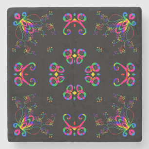 Dancing Fiesta Flowers Stone Coaster