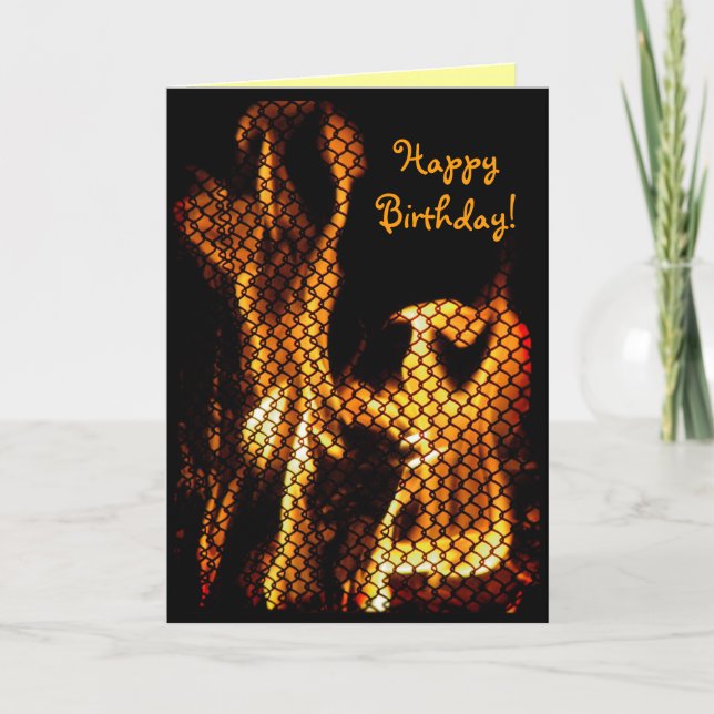 Dancing Fire Birthday Card (Front)