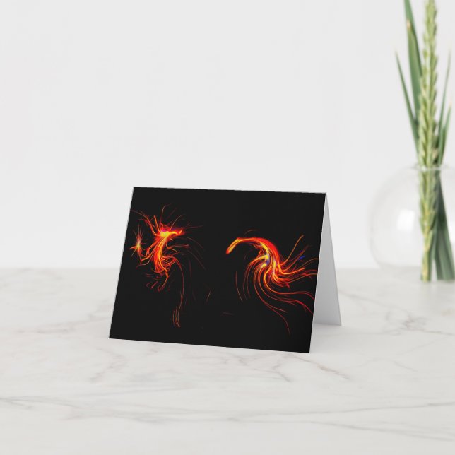 Dancing Fire Folded Thank You Card (Front)