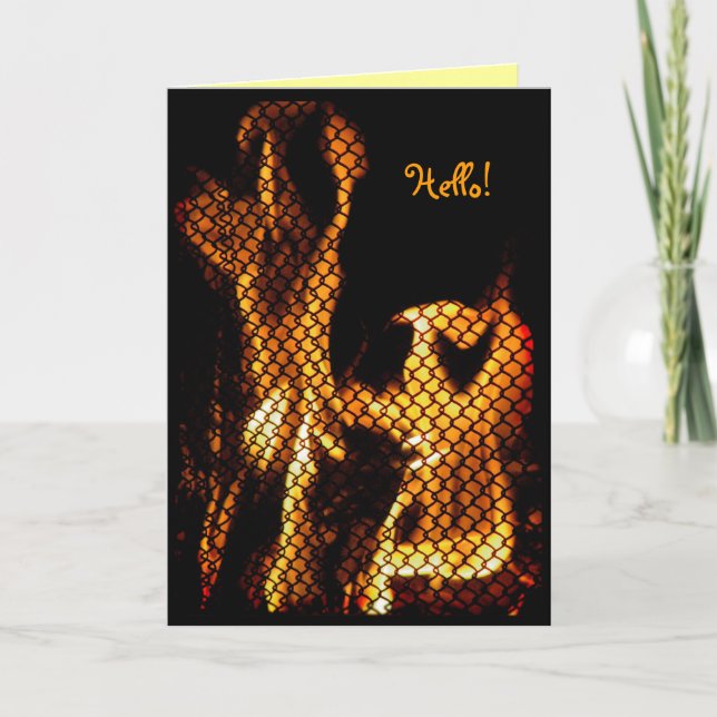 Dancing Fire Hello! Card (Front)
