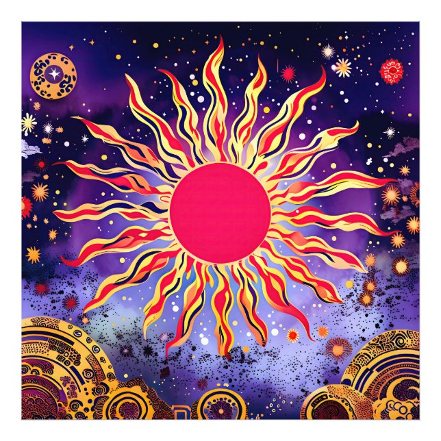 “Dancing Fire of the Cosmos” The Sun Photo Print (Front)