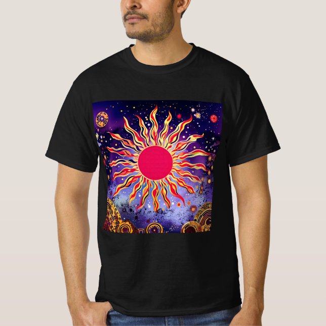 “Dancing Fire of the Cosmos” The Sun T-Shirt (Front)