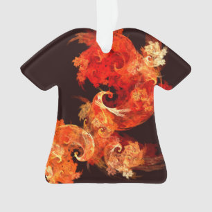 Dancing Firebirds Abstract Art Acrylic Shirt Ornament