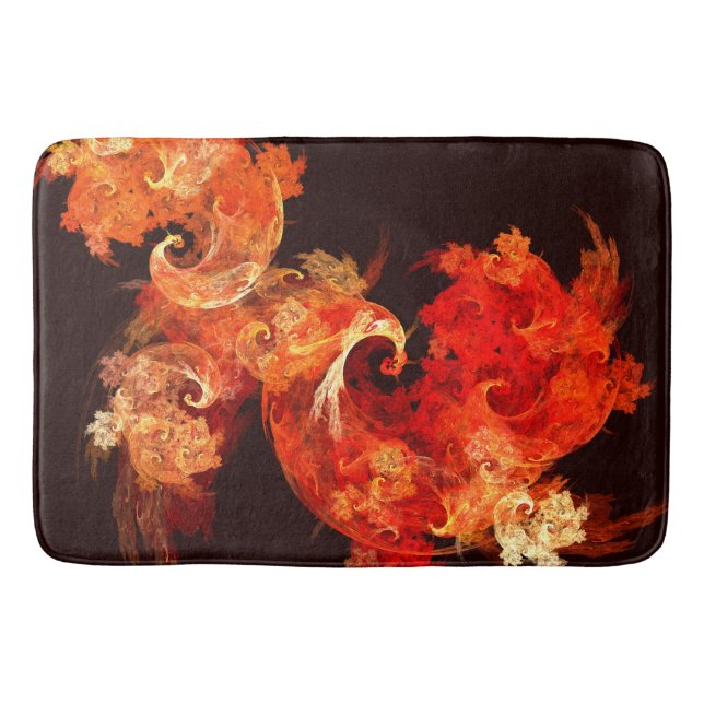 Dancing Firebirds Abstract Art Bath Mat (Front)