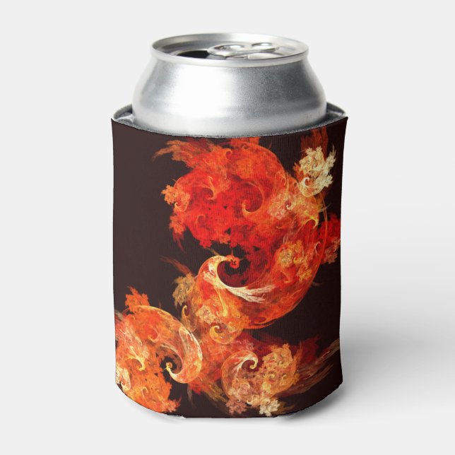 Dancing Firebirds Abstract Art Can Cooler (Can Front)