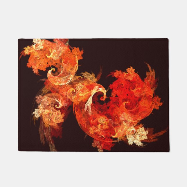Dancing Firebirds Abstract Art Doormat (Front)