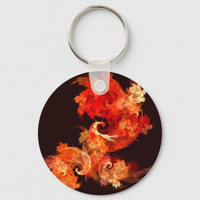 Dancing Firebirds Abstract Art Keychain (Front)