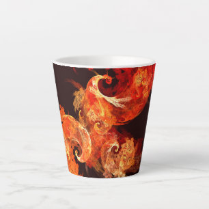 Dancing Firebirds Abstract Art Latte Mug