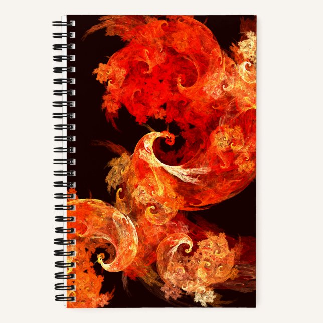 Dancing Firebirds Abstract Art Notebook (Front)