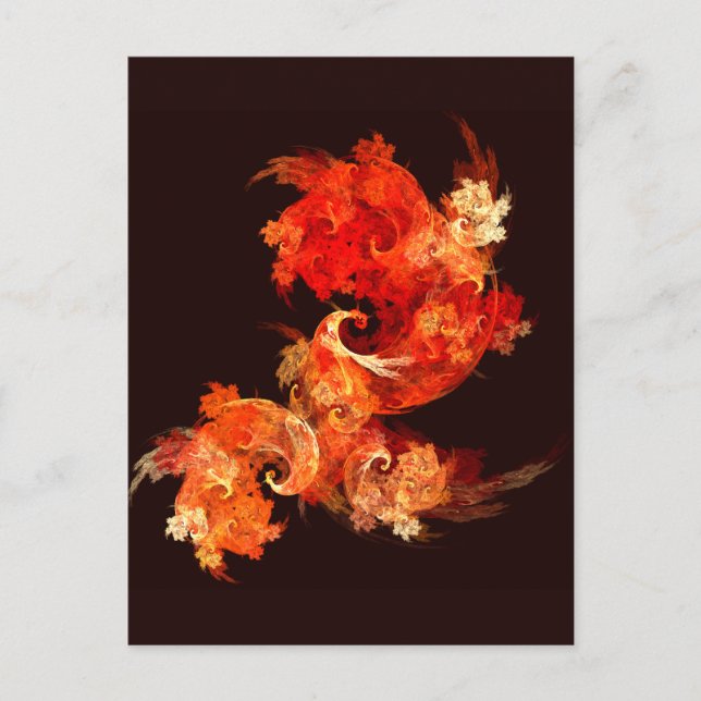 Dancing Firebirds Abstract Art Postcard (Front)