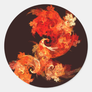 Dancing Firebirds Abstract Art Round Sticker